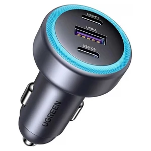АЗУ UGREEN EC307 (45843) 30W 3-Port Fast Car Charger, серый