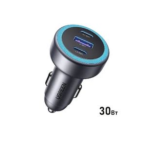 АЗУ UGREEN EC307 (45843) 30W 3-Port Fast Car Charger, серый