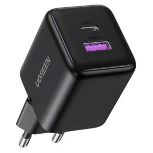 СЗУ UGREEN X516 (65014) 30W 2-Port USB-C&USB-A GaN Fast Charger, чёрный